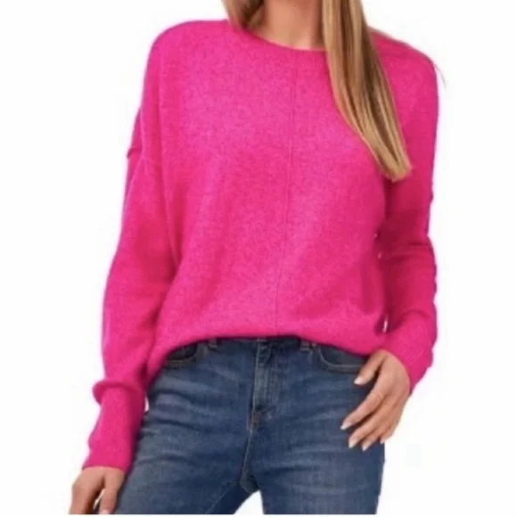 Vince Camuto Oversized Sweater Drop Shoulder Pink Comfy Sweater Women’s Size L - Picture 1 of 14